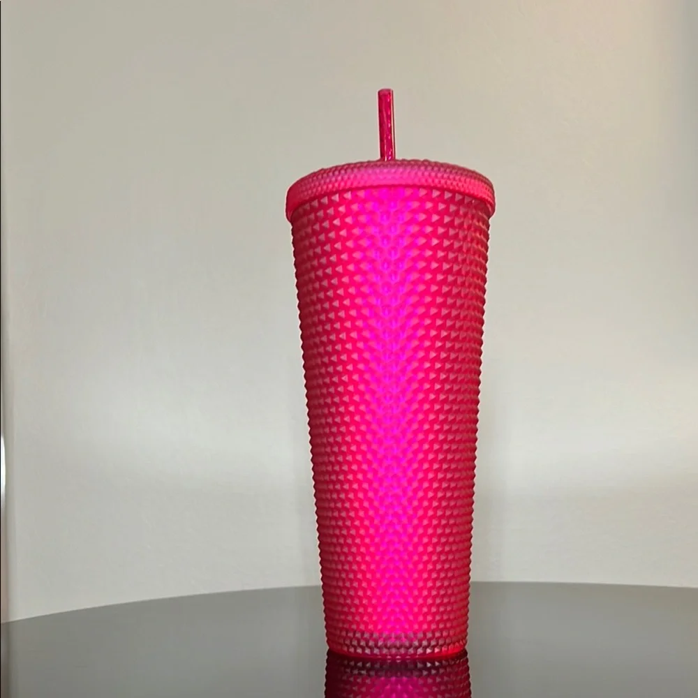 Starbucks 2023 Ruby Pink Studded Soft Touch Limited Edition Venti Cold Tumbler